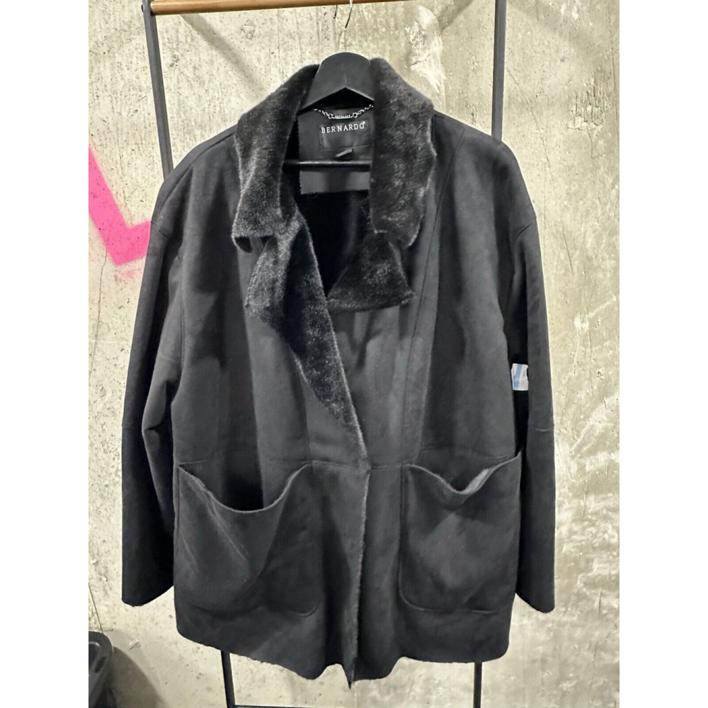 BERNARDO Black Faux Suede Jacket Size 1X New